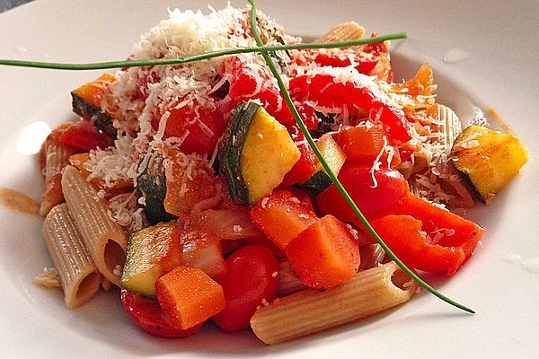 Vegetable Pasta with Creamy Tomato Sauce