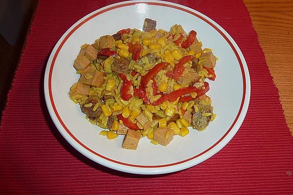 Vegetable Sausage Pan with Rice