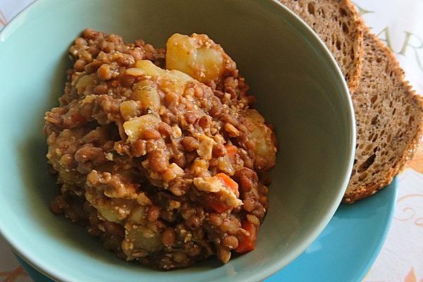 Vegetarian Lentil Stew with Smoked Tofu