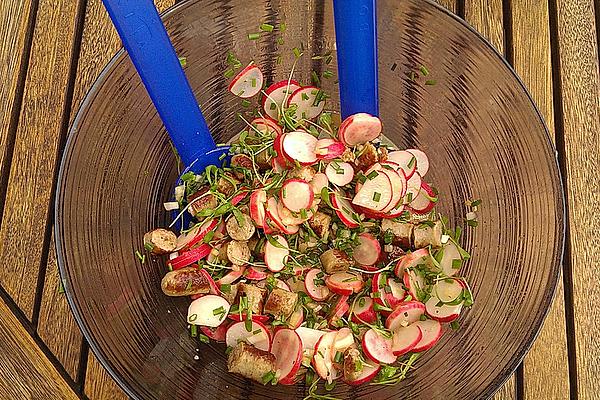 Warm Sausage Salad with Radishes
