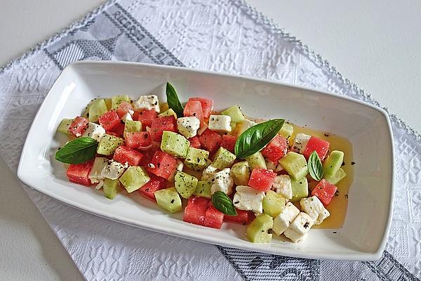 Watermelon, Cucumber and Feta Salad