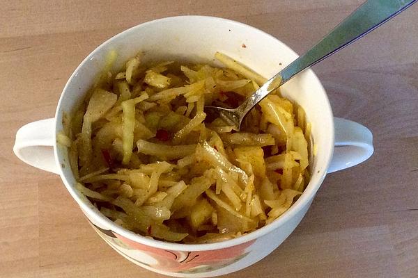 White Cabbage Curry Salad