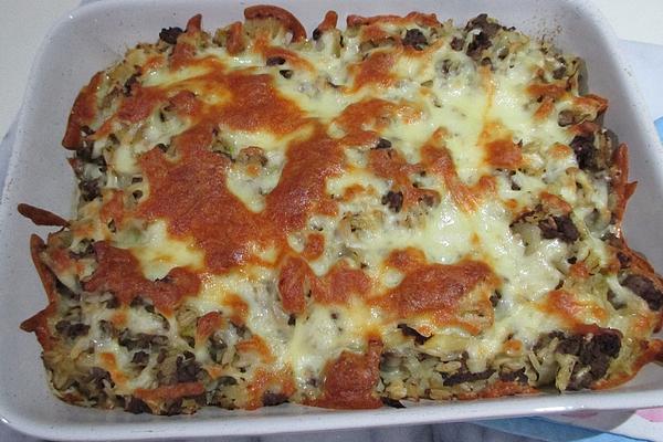 White Cabbage – Rice – Mince Casserole
