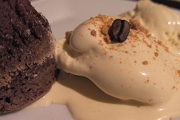 White Coffee Ice Cream with Chocolate Cakes