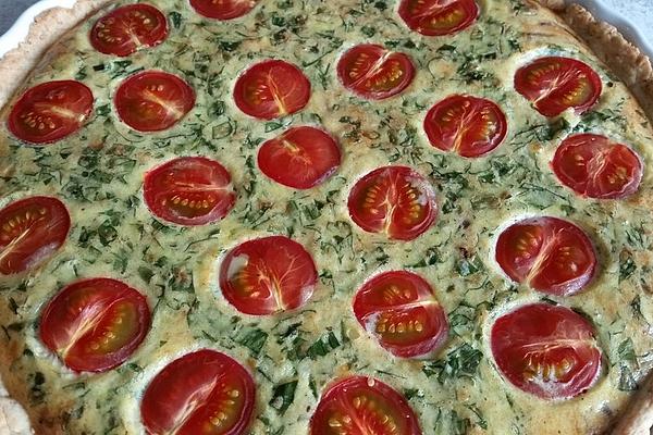 Wild Garlic and Tomato Quiche