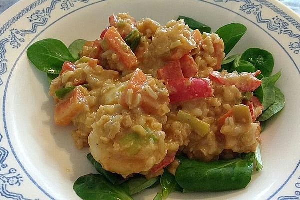 Wok Vegetables in Peanut Sauce with Bananas
