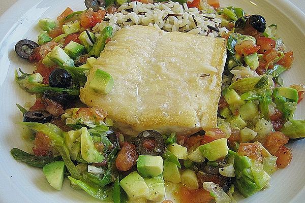 Wolffish on Mediterranean Vegetables