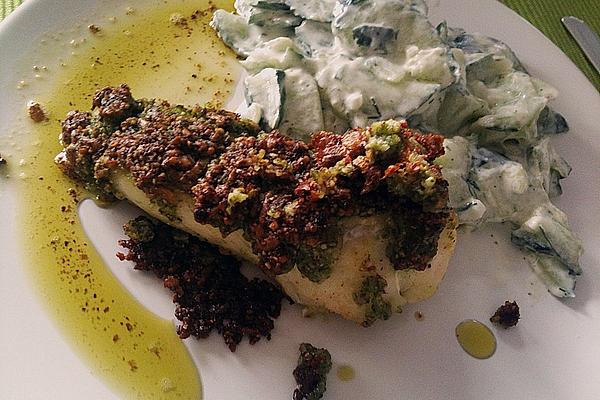 Wolffish Under Nut and Wild Garlic Crust