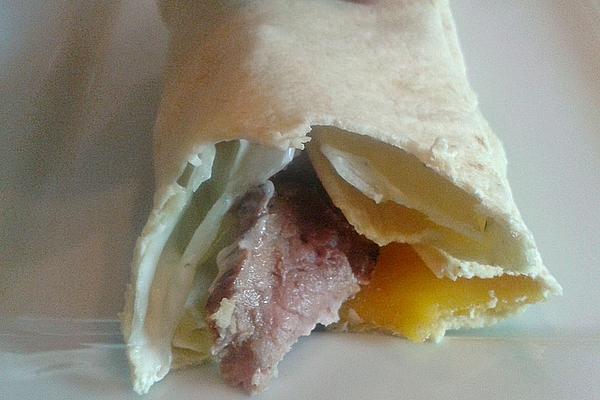 Wraps with Pork Tenderloin and Mango