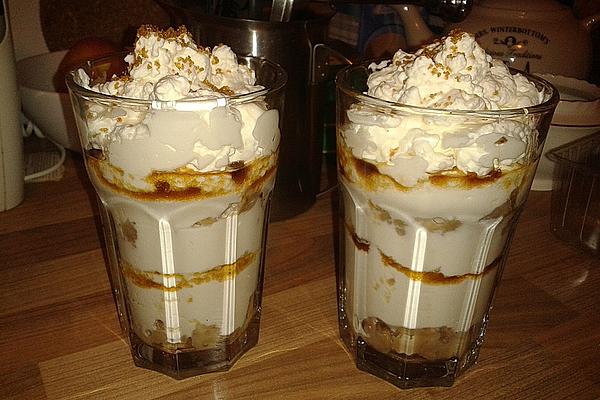 Yogurt Cream on Honey Walnut Bananas