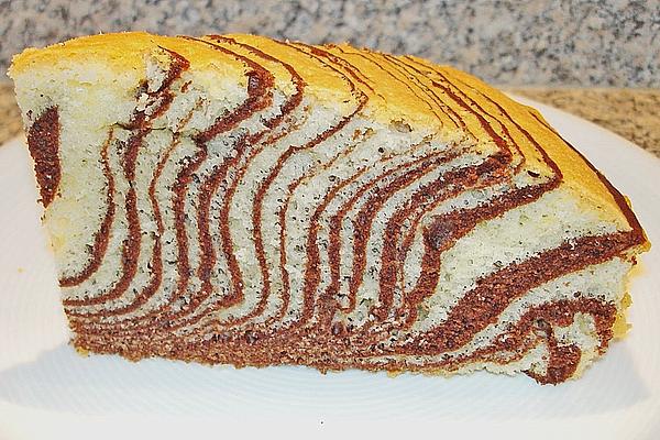 Zebra Cake with Nougat and Eggnog
