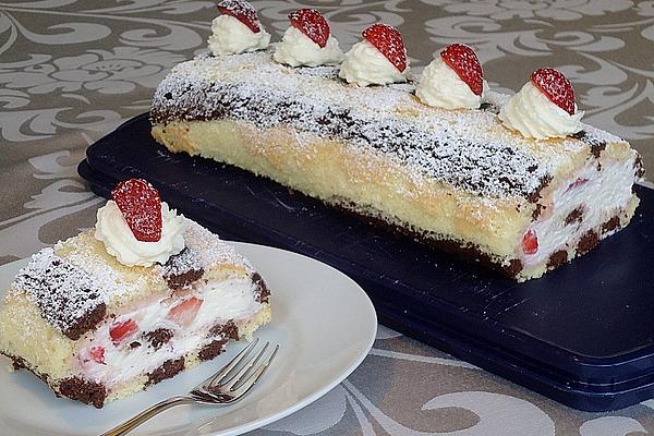 Zebra Roll with Strawberries