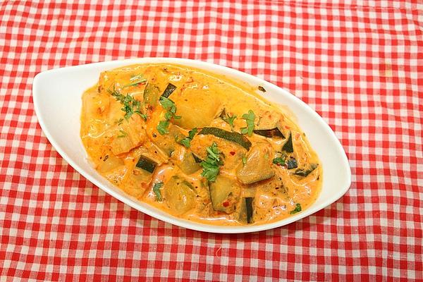 Zucchini Ajvar Cream Cheese Vegetables