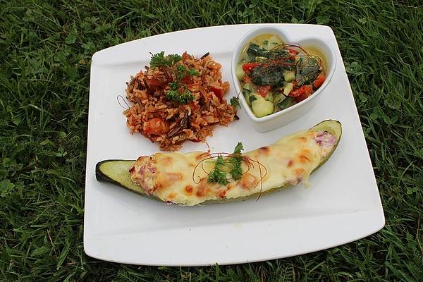 Zucchini and Pepper Vegetables with Pesto