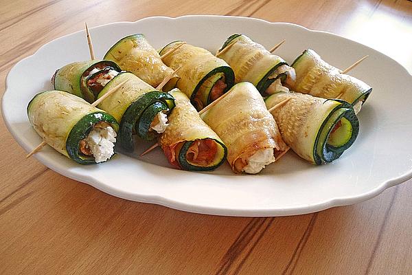 Zucchini, Bacon and Cream Cheese Rolls
