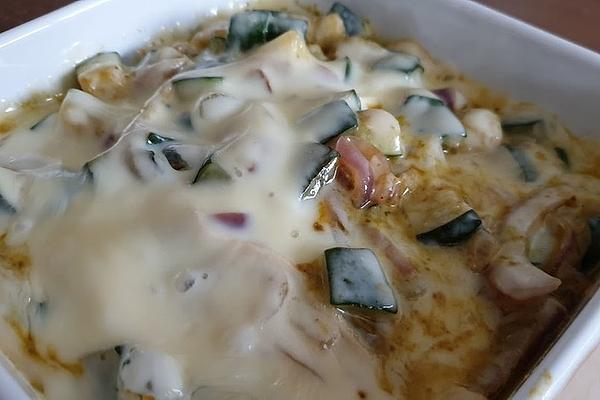 Zucchini Casserole Baked with Cheese