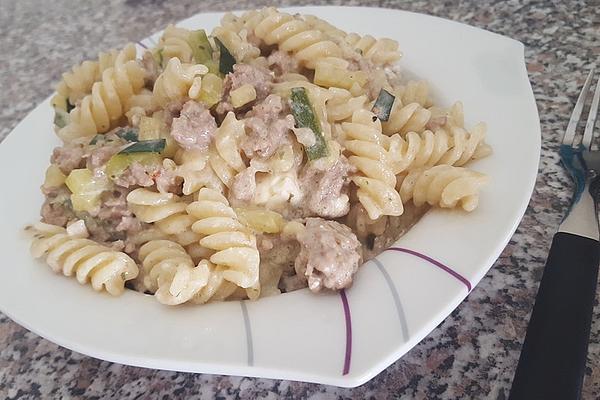 Zucchini Mince Pan with Cream Cheese