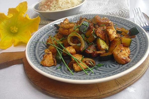 Zucchini Pan with Chicken Breast Fillet