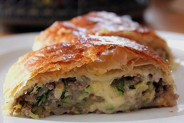 Zucchini Strudel with Minced Meat