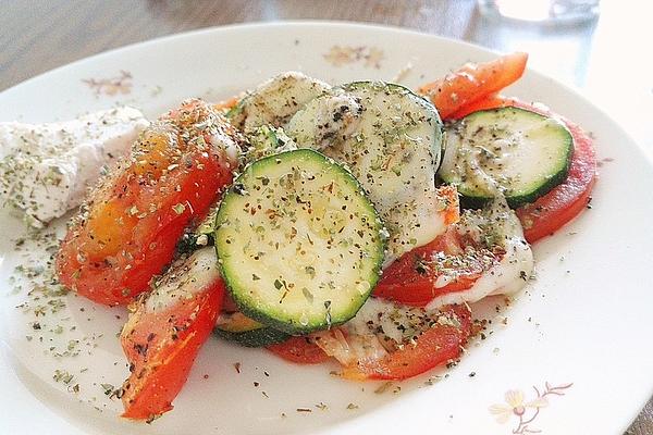 Zucchini, Tomato and Mozzarella Gratin