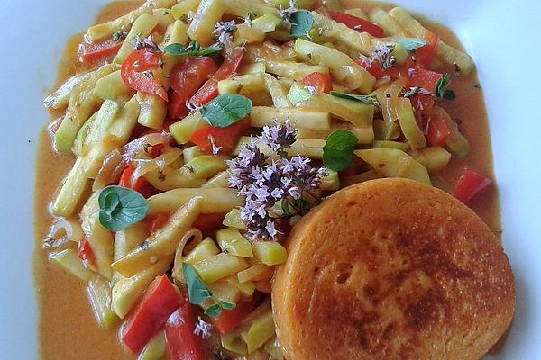Zucchini Vegetables with Grilled Cheese