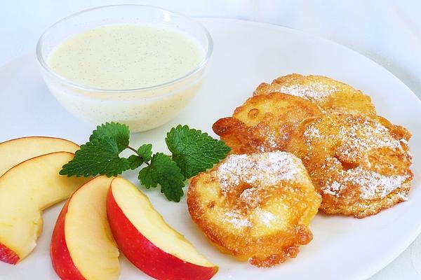 Apple Fritters with Vanilla Sauce