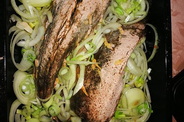 Baked Carp on Bed Of Vegetables