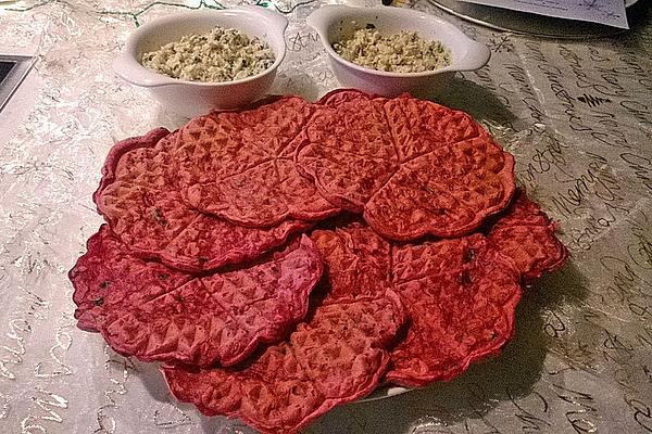 Beetroot Waffles with Salmon Tartare