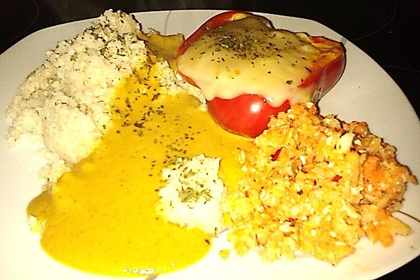 Bell Peppers Stuffed with Pumpkin