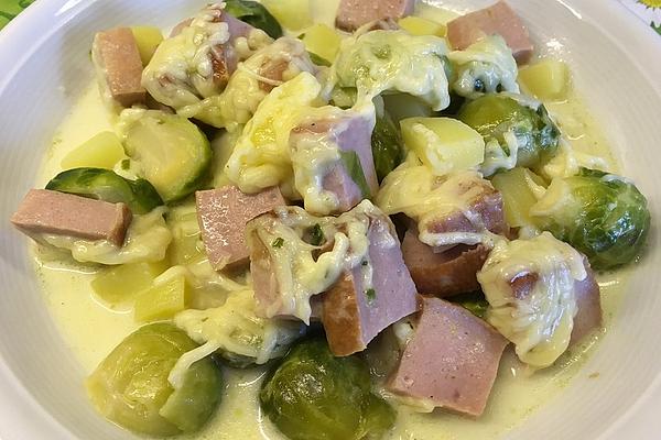 Brussels Sprouts and Meat Loaf Casserole