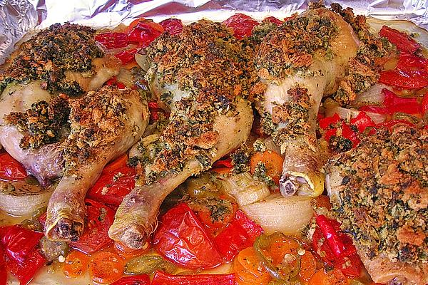 Chicken Drumsticks with Wild Garlic Crust