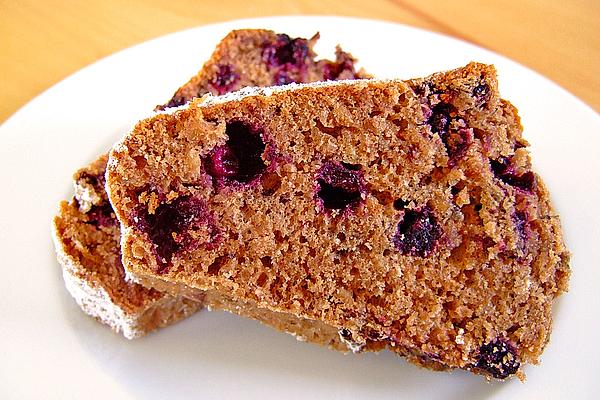 Chocolate and Blueberry Bundt Cake with Oat Flakes