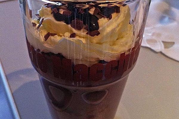 Chocolate and Cherry Dessert in Glass