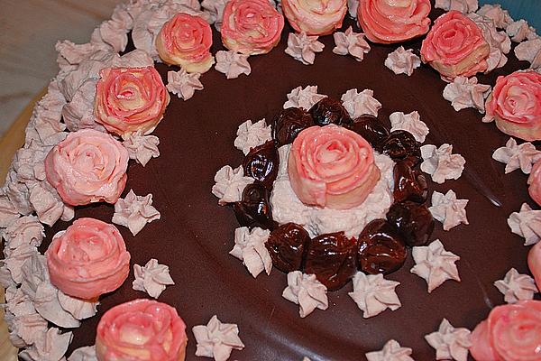 Chocolate Cherry Cake with Almonds