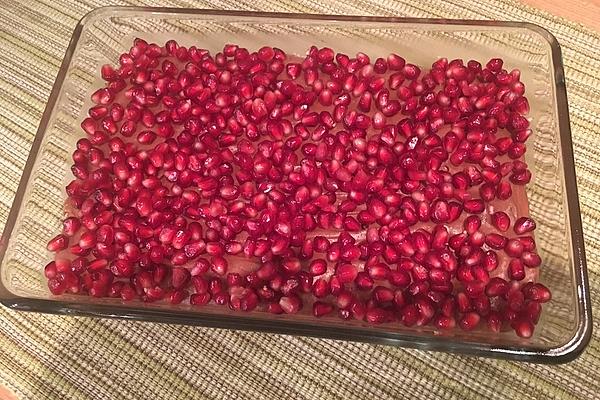 Chocolate Mousse with Pomegranate Seeds