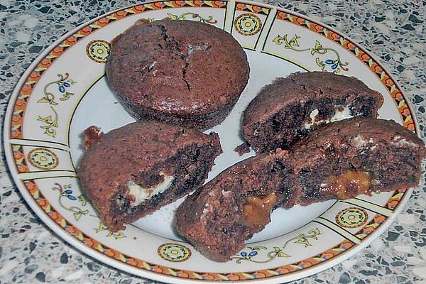 Chocolate Muffins with Caramel Filling