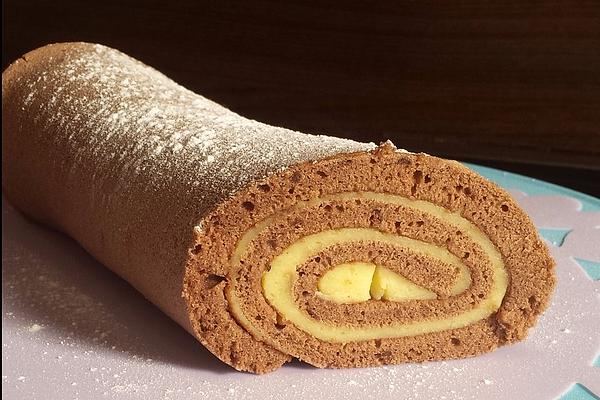 Chocolate Vanilla Swiss Roll