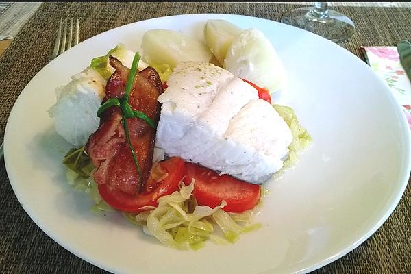 Cod on Braised Cabbage