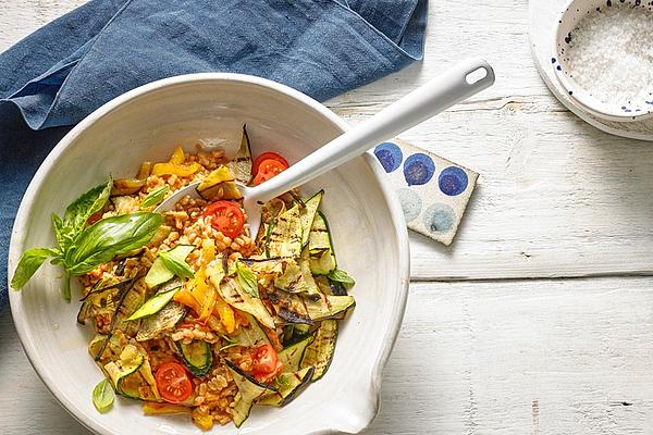 Ebly with Oven Vegetables and Ajvar