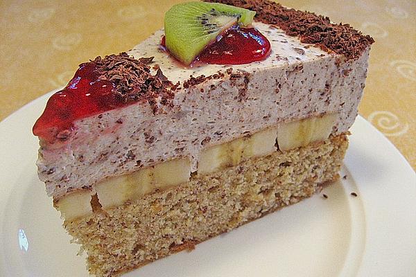 Kiwi and Banana Tart with Buttermilk Cream