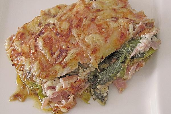 Leek Gratin with Ham