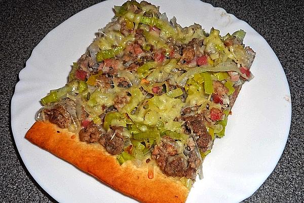 Leek Mince Pizza