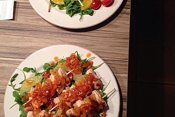 Marinated Chicken Skewers with Pineapple