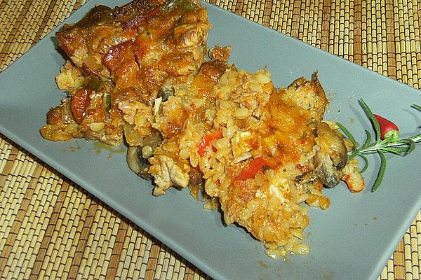 Meat Casserole with Vegetables and Kritharaki Noodles