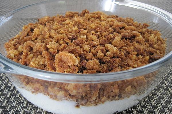 Milk Cream with Crispy Walnut and Cotton Candy Topping