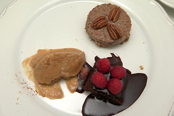 Naturally Sweet Three Sorts Brownie, Pear Ice Cream and Pecan Pie