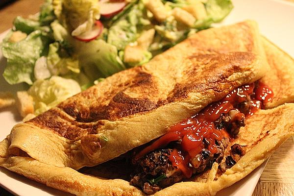 Omelette with Minced Meat Filling