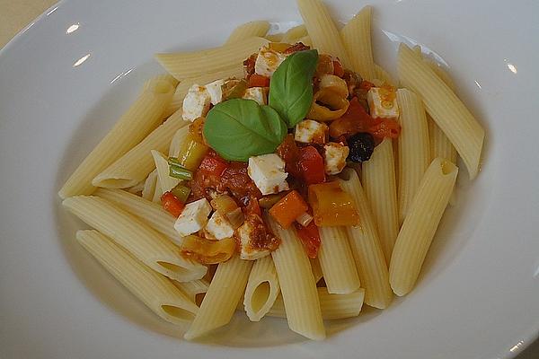 Pasta with Delicious Sheep Cheese Pesto Sauce
