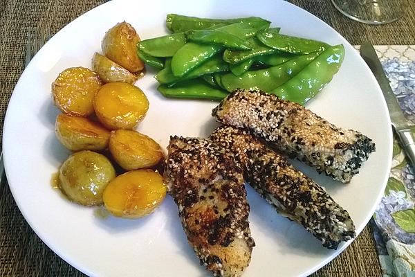Pollock Fish Sticks with Sesame Crust