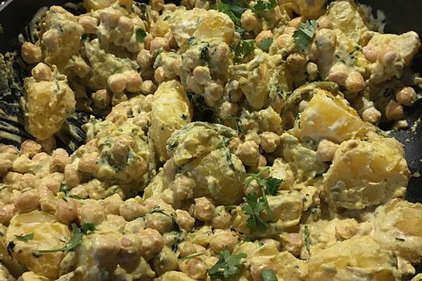Potato and Chickpea Dish with Coriander